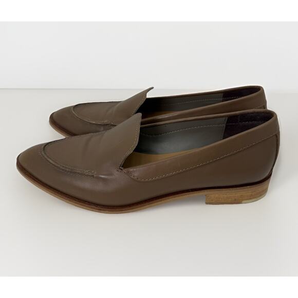 EVERLANE The Modern Loafer Leather Pointed Toe Low Heel Taupe Brown Size 7.5 - Picture 1 of 8